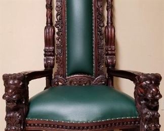 Carved King Throne Chair 
