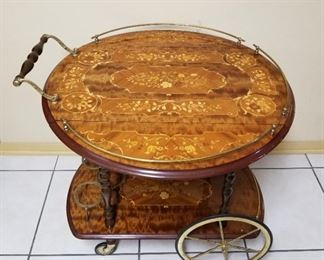Italian Inlaid Serving Cart