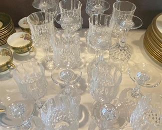 Crystal waters, wines, cordials and champagne bubbles