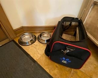 Pet carrier and bowls