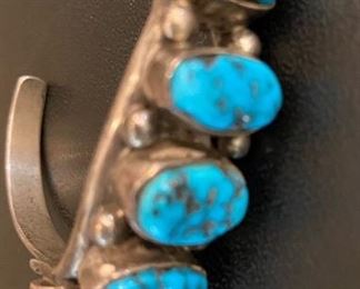 Turquoise inlaid cuff bracelet 
