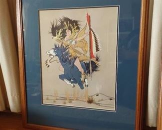 Framed Blackbear Bosin print 30 x 24 in
