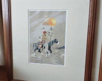 Framed Blackbear Bosin "Wind Song" print 22 x 18 in
