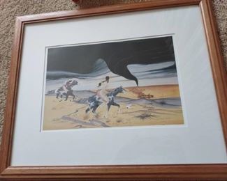 Framed Blackbear Bosin "Twisting Wind Spirit" print 18 x 22 in