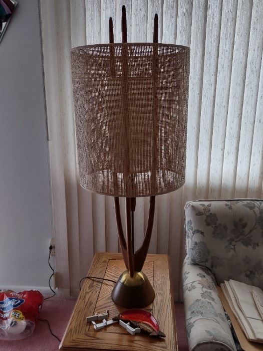 Adrian Pearsall Era Teak Wood Mid Century Modern Lamp