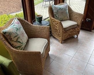 Crate and Barrel wicker chairs