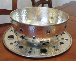Jeweled bowl and plate