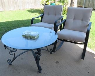 Outdoor table, chairs