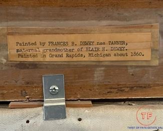 1860 Original Oil on Canvas by FRANCES DEWEY