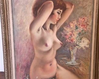 Original Oil on Canvas Nude by HELMUT BREUNINGER