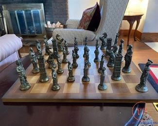 Vintage MERCURIO D’ORO Pewter Chess Set