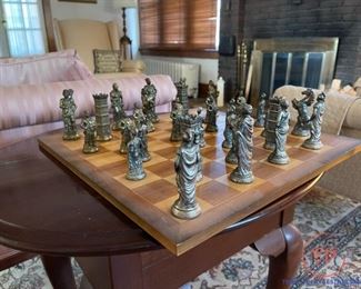Vintage MERCURIO D’ORO Pewter Chess Set