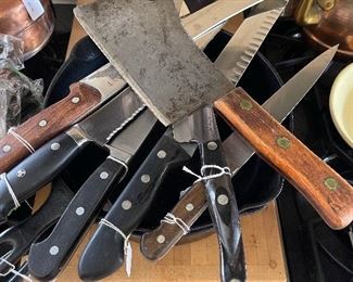 Knives by HAROLD LEONARD, CUTCO, JA HENCKELS, and ZWILLING