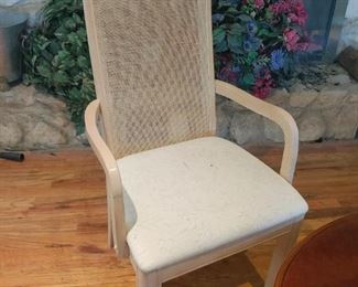 PAIR of cream cane back chairs