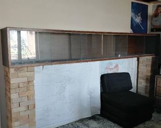 Long wood shelf cube with glass doors (two available)