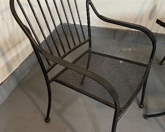 metal and slate patio chairs & table