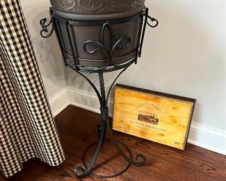 champagne / wine cooler on metal stand