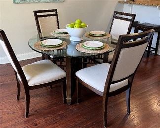 glass top kitchen / dining table, 4 chairs