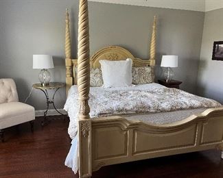 beautiful carved king 4 poster bed