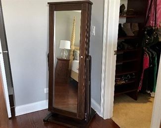 jewelry armoire with mirror