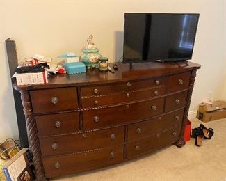 Dresser with many drawers (currently inside and out but only outside during sale).