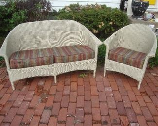 Antique Lloyd Loom settee and chair