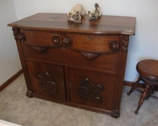Antique solid oak buffet