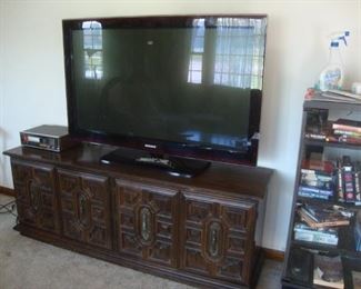 Samsung plasma TV on 1960's console