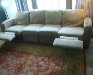 Reclining ends on the sofa