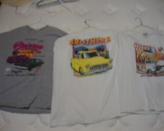 Tee shirts with automotive advertising