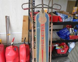 antique sled / gas tanks / misc