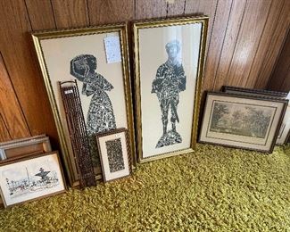 Many interesting framed prints.