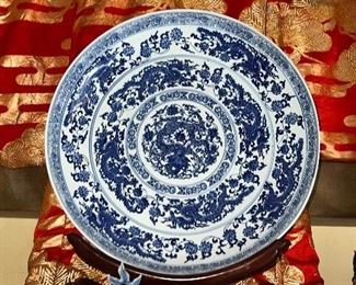 Blue and White Iznik Pottery Deep Plate, Turkey, Circa 1480
