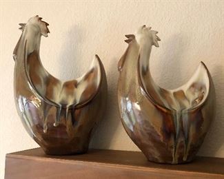 Ceramic roosters 