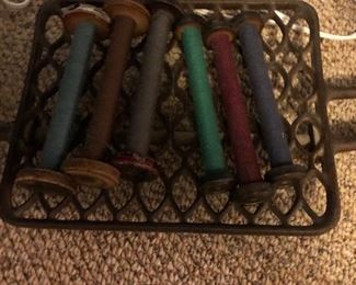 Antique wooden spools 