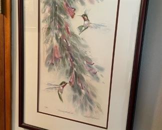 Framed Hummingbird wall art
