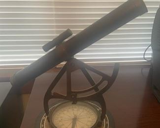Nautical Compass Telescope, Decorative Surveying Instrument Navigation