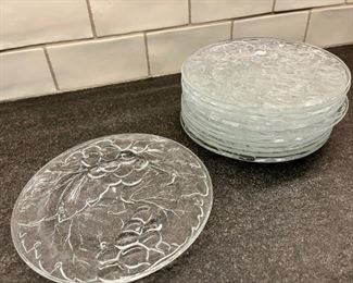 Cut glass snack plates