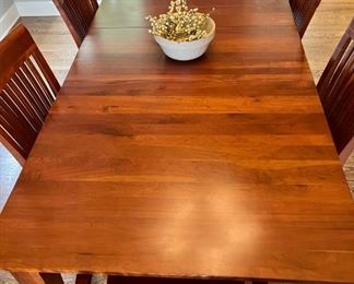 Dining table with six dining chairs