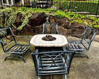 Outdoor firepit and chairs