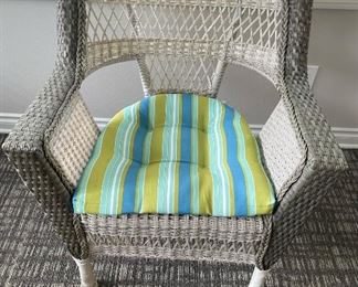 Wicker Patio Chair, Patio Furniture, White Wicker Chair