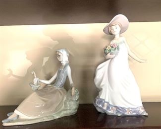 Lladro. Figurine on the right has the original box.