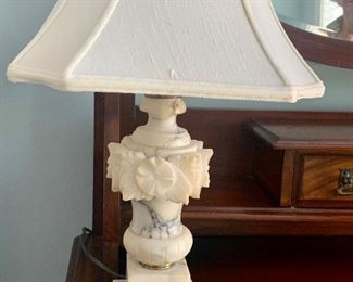 pair of vintage alabaster lamps