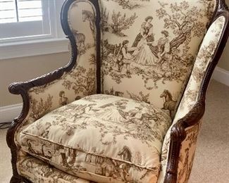 Newly upholstered antique chair