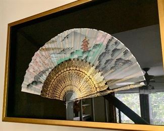 Each framed fan measures 28” wide by 18”