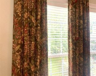 several panels of lined drapery