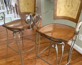 pair of swivel barstools
