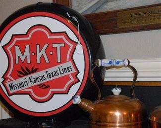Railroad memorabilia throughout the home.