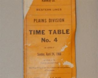 Several railroad time tables.