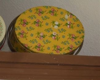 Vintage metal sewing box tins